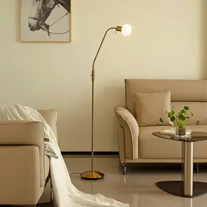 Lindby lampadaire Elaina, laiton, 162cm, flexible, E14 pas cher