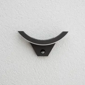 Lucande, applique d'extérieur LED Half, capteur, anthracite, IP54 pas cher