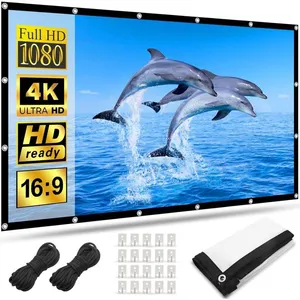 Ecran Projecteur 120 Pouces,Ecran de Projection Avant et Arriere Toile...Vendu parcdiscount