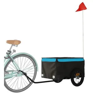 VIDAXL Remorque de bicyclette VENTE-FLASH - Remorque de vélo - noir et... pas cher