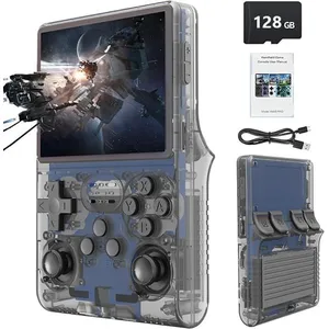 Console Rétro BINZHIGE Keyboy R36S – Écran IPS 3,5 Pouces, 128 Go De Stockage, + De 21 000 Jeux Préinstallés, Système Linux, Boîtier Transparent – La Nostalgie Dans La Poche !