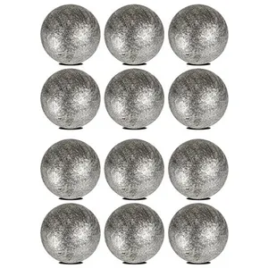 Non communiqué Lot de 12 boule tissu argenté décoratif suspendu pour fête, christms guirlande ornement, boule brillant et scintillant - Diamètre 6 cm -JUANIO-