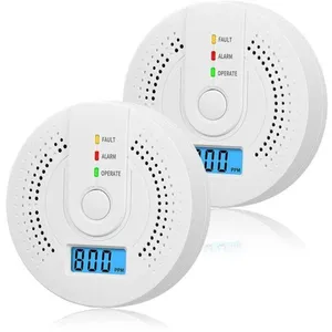 JIANGZHA Lot de 2 détecteurs de monoxyde de carbone à piles avec écran...Vendu parcdiscount