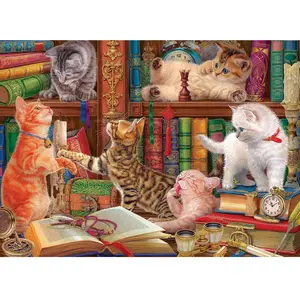 Eurographics Puzzle 1000 pièces : Les chatons de la bibliothèque par Image World pas cher