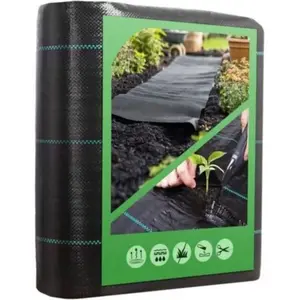 Toile De Paillage 2x10m - Geotextile De Paillage Contre Les Mauvais Herbes En 100g/m² Fibres De Polypropylène Tissées Perméable À L'Eau, Résiste Rayons Uv, Anti RepousseVendu parmanomano
