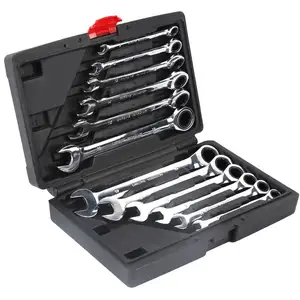 JEOBEST Jeu de clés mixtes 12 pièces 8-19 mm 1 set Jeu de clés mixtes à cliquet métriques