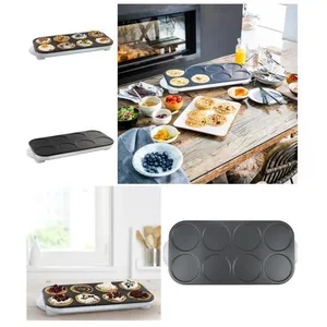 Comparateur de prix : Livoo Crêpière INOX pour 8 Mini crêpes + Pancakes anti-adhésif 8 crêpes 1500W Blanche Maxi crêpes party