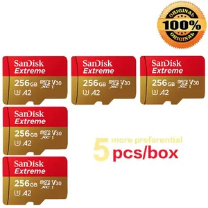 Comparateur de prix : Lot de 5 Carte Mémoire Micro SDXC SanDisk Extreme 256 Go Classe 10, U3...
