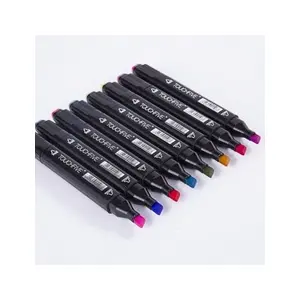Comparateur de prix : OHP Kit de 80 Feutres Marqueur Huile-alcool Double 1mm-6mm 80 Couleurs Graphique + Sac de Crayon pour la conception d'animation Noir