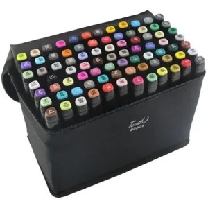 Comparateur de prix : OHP Kit de 80 Feutres Marqueur Huile-alcool Double 1mm-6mm 80 Couleurs...