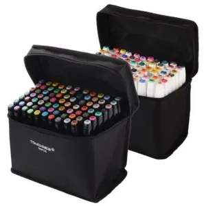 Comparateur de prix : OHP Kit de 80 Feutres Marqueur Huile-alcool Double 1mm-6mm 80 Couleurs...