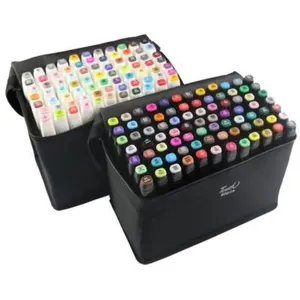 Comparateur de prix : OHP Kit de 80 Feutres Marqueur Huile-alcool Double 1mm-6mm 80 Couleurs...