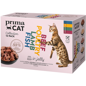 PrimaPet 12x85g PrimaCat Classic en gelée mix nourriture  humide pour chats