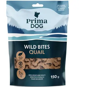 PrimaPet 150g PrimaDog Wild Bites Soft Snack Caille & Aubépine chien pas cher