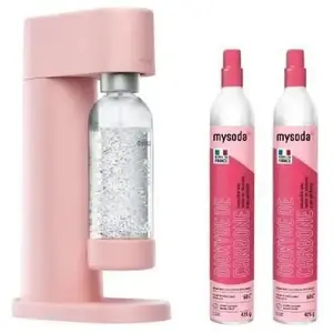 Machine à eau pétillante MYSODA Woody Pink - Pack 2 cylindres CO2 60L ... pas cher