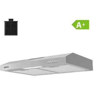 CIARRA Hotte visière 60cm Classe A+ 3 vitesses 220m³/h Recyclage & Evacuation Hotte aspirante encastrable - Inox pas cher