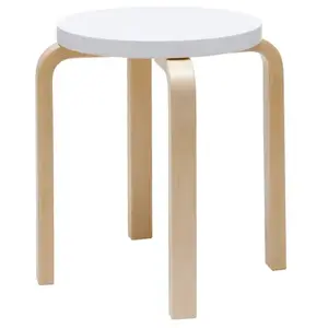 ARTEK - Tabouret empilable L-leg - Blanc - Lamellé-collé de bouleau - ... pas cher