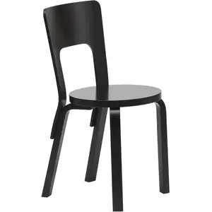 Chaise 66 - Pieds bouleau noir /Assise bouleau noir Artek pas cher