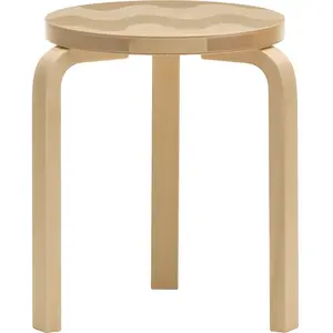ARTEK - Tabouret empilable Artek + Marimekko - Bois naturel - Lamellé-... pas cher
