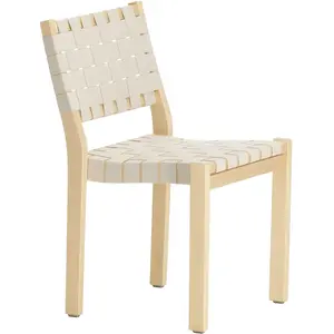 ARTEK - Chaise empilable Sangles - Blanc - Sangles en lin - Designer A...Vendu parmade-in-design