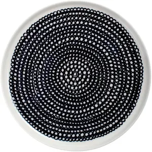 Marimekko - Assiette à dessert Assiettes - Noir - Porcelaine émaillée ...Vendu parmade-in-design