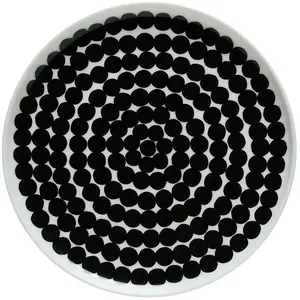 Marimekko - Assiette à dessert Assiettes - Noir - Porcelaine - Designer Maija LouekariVendu parmade-in-design