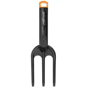 Fourche à massifs - FISKARS - Fourche bi-matière Solid  - Protège les racines et désherbe pas cher