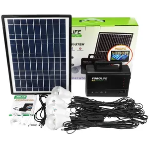 Panneau Solaire 10W 18V + 4 Ampoule avec 5M Câble 2 USB Chargeur à Téléphone Portable Camping Extérieur Générateur d'énergieVendu parcdiscount