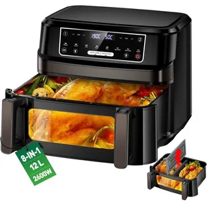 Friteuse à Air Chaud 12L - WOODOURS - Double Chambre - 2400W - Écran T... pas cher