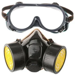 Langray - Masque à gaz professionnel masque de peinture au charbon actif respirateur avec 2 filtres anti-poussière, pesticides, formaldéhyde, laque pas cher