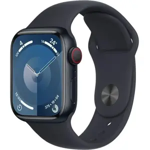 Apple Watch Series 9 (2023) GPS + Cellular 45 mm - Aluminium Minuit - Bracelet sport Noir pas cher