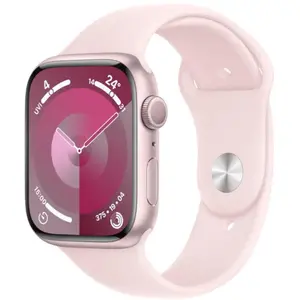 Apple Watch Series 9 (2023) GPS 45 mm - Aluminium Rose - Bracelet sport Rose pas cher