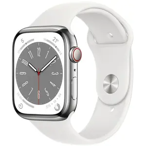 Apple Watch Series 8 (2022) GPS + Cellular 45 mm - Acier inoxydable Ar... pas cher