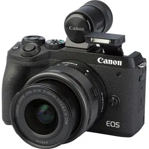 Reflex EOS M6 Mark II - Noir + Canon EF-M 15-45mm f/3.5-6.3 IS STM f/3... pas cher