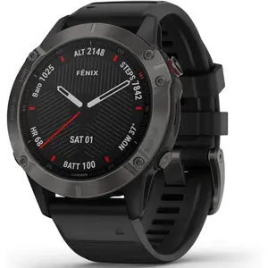 Montre Garmin Cardio GPS Fénix 6 Pro Solar - Gris pas cher