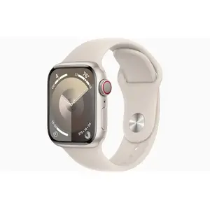 Apple Watch Series 9 (2023) GPS + Cellular 41 mm - Aluminium Lumière stellaire - Bracelet sport Lumière stellaire pas cher