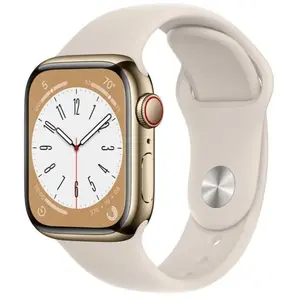 Apple Watch Series 7 (2021) GPS + Cellular 45 mm - Acier inoxydable Or... pas cher