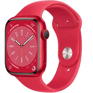 Apple Watch Series 8 (2022) GPS + Cellular 41 mm - Aluminium Rouge - Bracelet sport Rouge pas cher