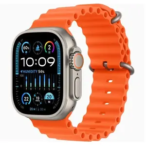 Apple Watch Ultra 2 (2023) GPS + Cellular 49 mm - Titane Titane naturel - Bracelet Océan Orange pas cher