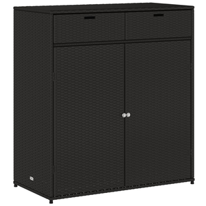 Armoire de rangement de jardin  armoire d'extérieur  meuble de rangement pour cuisine, garage, atelier noir 105x55x113cm résine tressée