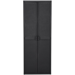 Armoire de rangement de jardin  armoire d'extérieur  meuble de rangement pour cuisine, garage, atelier noir 65x45x172 cm pp rotin
