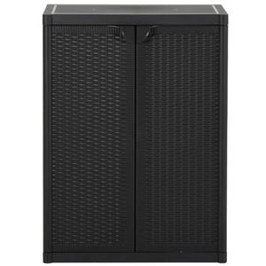 Armoire de rangement de jardin  armoire d'extérieur  meuble de rangement pour cuisine, garage, atelier noir 65x45x88 cm pp rotin