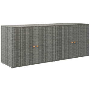 Armoire de rangement de jardin  armoire d'extérieur  meuble de rangement pour cuisine, garage, atelier gris 198x55,5x80 cm résine tressée