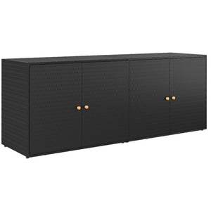 Armoire de rangement de jardin armoire d'extérieur meuble de rangement pour cuisine, garage, atelier noir 198x55,5x80 cm résine tressée pas cher