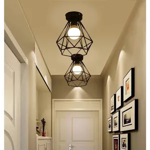 Axhup - 2x Plafonnier Industrielle Cage Diamant en Métal Fer Rétro lus... pas cher