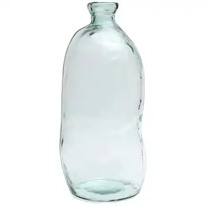 Comparateur de prix : Bazar Bizar Vase en forme de bouteille en verre recyclé bleu H34