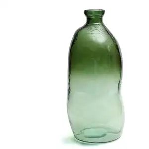 Comparateur de prix : Bazar Bizar Vase en forme de bouteille en verre recyclé vert H34