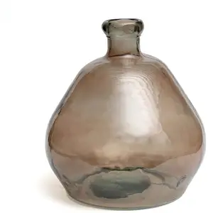 Bazar Bizar Vase de forme ronde en verre recyclé beige H45
