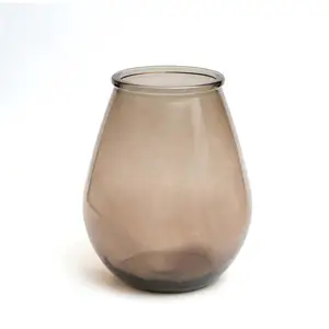Bazar Bizar Vase en verre recyclé beige H23 pas cher