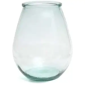 Bazar Bizar Vase en verre recyclé bleu H23 pas cher